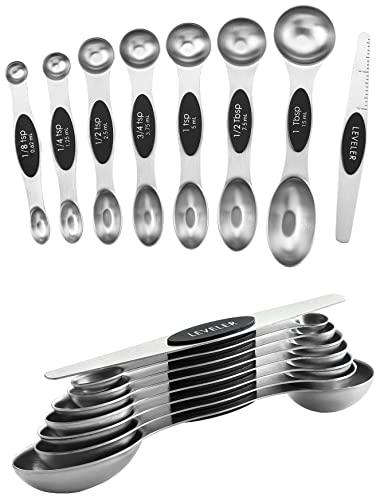 Stainless Steel 8 Magnetic Measuring Spoons Set (8 Count)