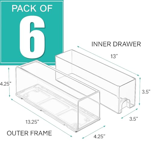 Small Clear Storage Drawers (6 Count)