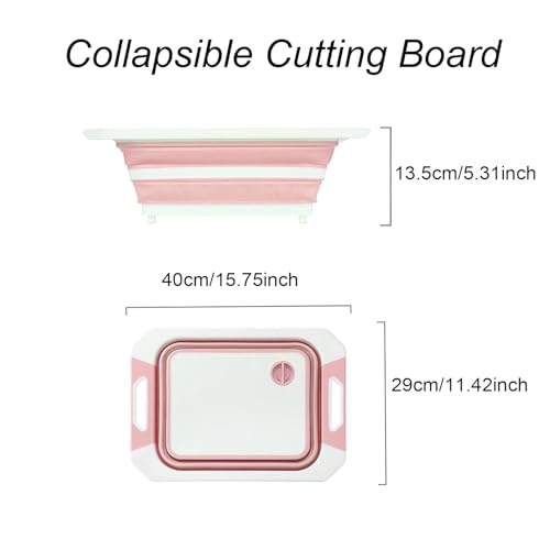 Camping Collapsible Cutting Board Dish Basin BBQ Prep Tub Camp Sink Dish Washing Station Multifunctional Storage Basket