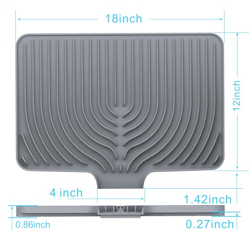 Dish Drying Mat for sink with a bulged edge