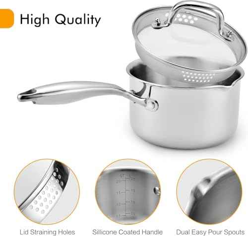 Stainless Steel Saucepan with Glass Lid