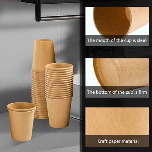 100 Pack 5 oz Smal Paper Cups Disposable Kraft Bathroom Cups (100 Count)