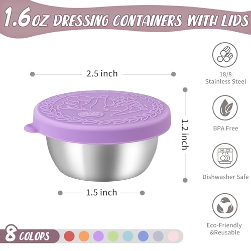 8 Pack 1.6 Oz Small Salad Dressing Containers To Go (8 Count)
