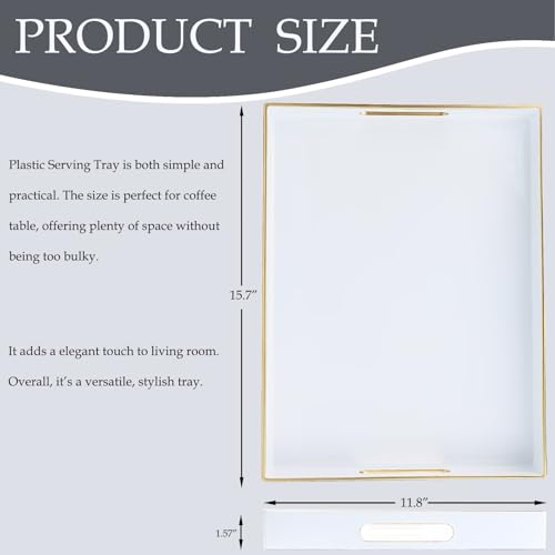 White Plastic Serving Tray for Ottoman