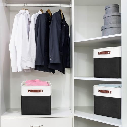 Collapsible Fabric Storage Cubes 11x11 Cube Storage Bins (4 Count)