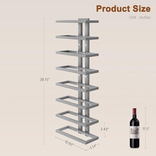 2 Set 8 Tier Wall Mount Wine Rack (16 Count)