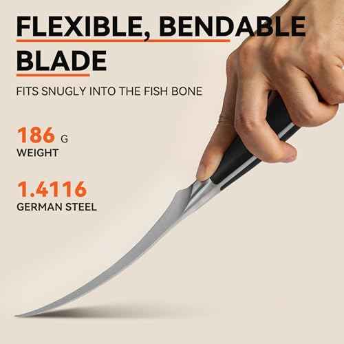 Fillet Knife 7 Inch Professional Fish Boning Knife for Trimming Meat & Poultry