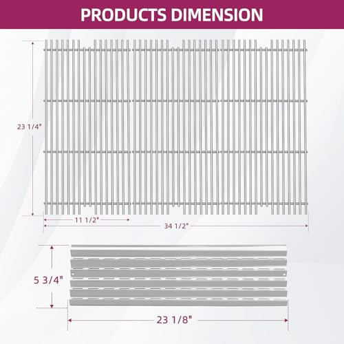 54911 Cooking Grid Grates with 94091 Heat Plate Replacement for Viking VGBQ 30" T Series