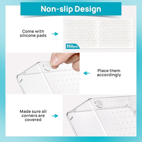 72 PCS Clear Plastic Drawer Organizers Set (72 Count)