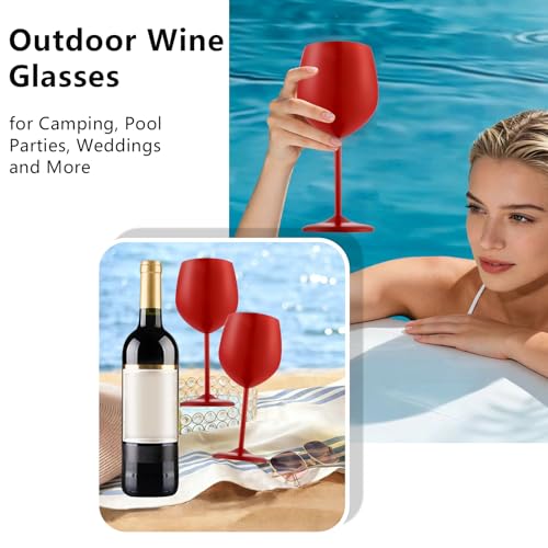 Unbreakable Stainless Steel Wine Glasses Set of 4 (4 Count)