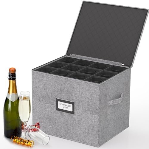 Champagne Flute Storage Box with Dividers