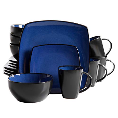 Soho Lounge Square Reactive Glaze Stoneware Dinnerware Set