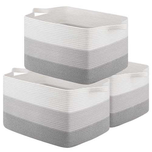 50L Storage Basket Large Blanket Basket Living Room Gray 3