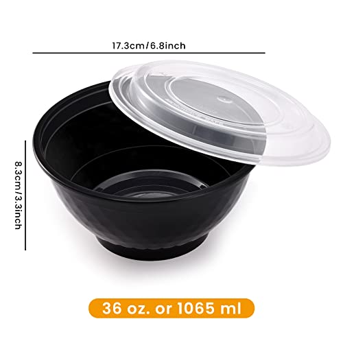 36oz Extra Thick Meal Prep Bowls with Lids (30 Count)