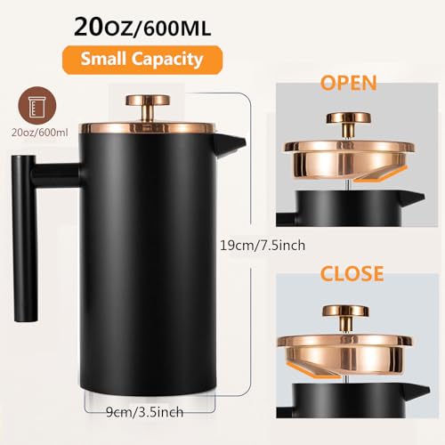 Small French Press Coffee Maker 600ml
