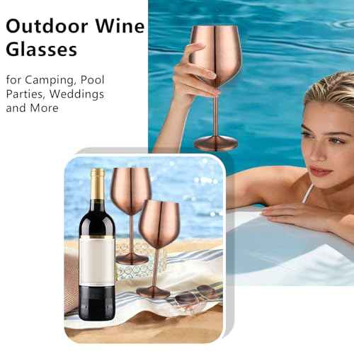 Unbreakable Stainless Steel Wine Glasses Set of 2 (2 Count)