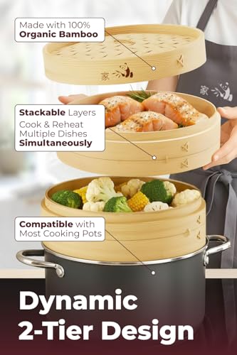 54 Piece Bamboo Steamer Basket Set