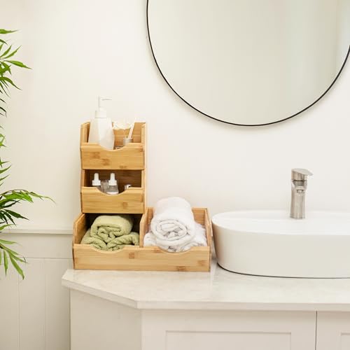 Bamboo Pantry Storage Bins (3 Count)