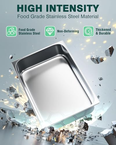 Stainless Steel Steam Table Hotel Pans Set 1 (6 Count)