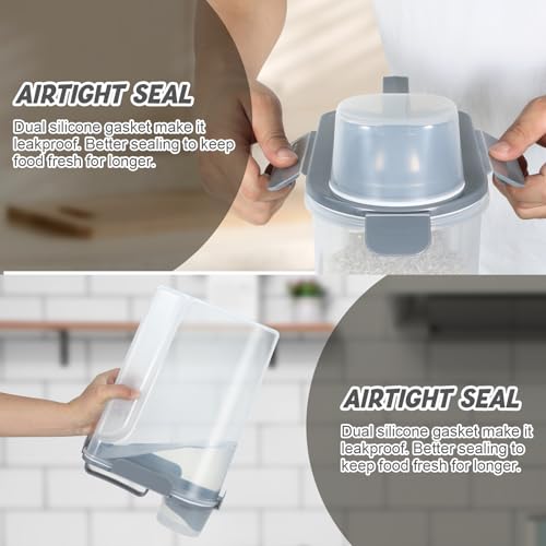 Airtight 10 Lbs Rice Storage Container Pet Dog Cat Food Holder 5 Lbs