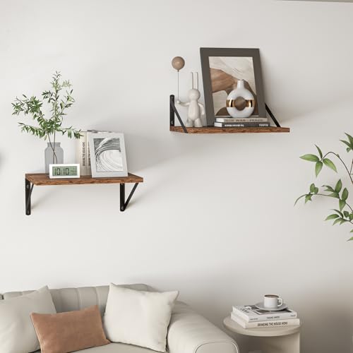 28W x 12D Deep Floating Shelves Set of 2 Rustic Brown (2 Count)