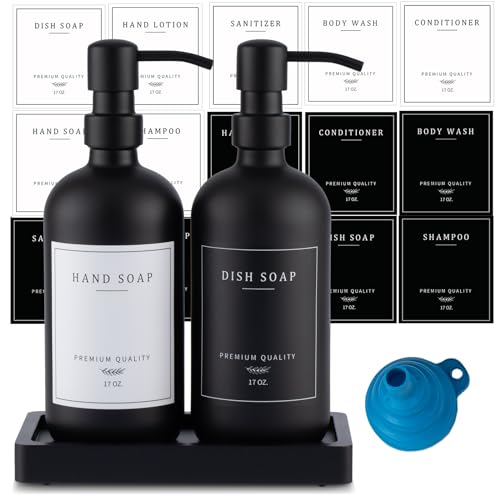 Black Thick Glass Soap Dispenser (2 Count)