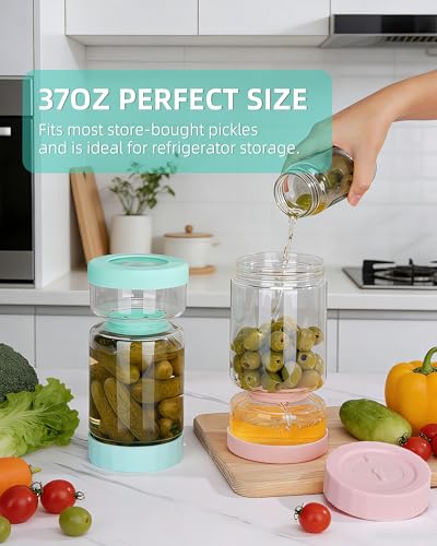 Pickle Jar with Strainer Flip