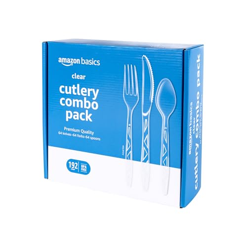 Disposable Clear Plastic Cutlery Set (144 Count)