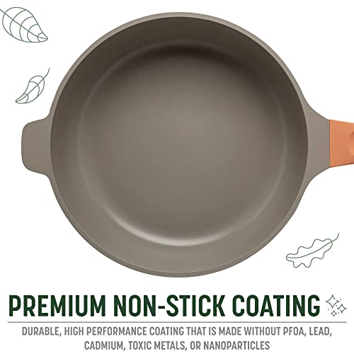 All-in-One Pan, Multilayer Nonstick Cookware Set, High-Performance Construction, Multipurpose Design Replaces Multiple Pots and Pans, Dishwasher Safe, 11-Inch, 4.4-Quart Capacity, Terracotta