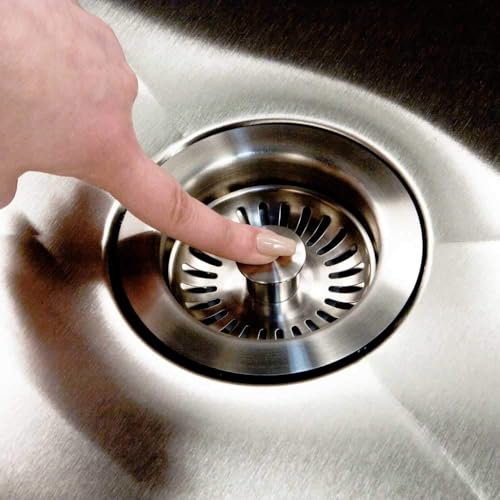 190-9400 - 3-1/2 Inch Stainless Steel Pop-Up Kitchen Sink Basket Strainer, Durable Food Catcher Stopper for Metal Kitchen Sink, Ideal for Filtering Waste and Preventing Clogs