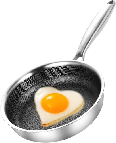 Tri Ply Stainless Steel Frying Pan 5.6" Nonstick kitchen skillet