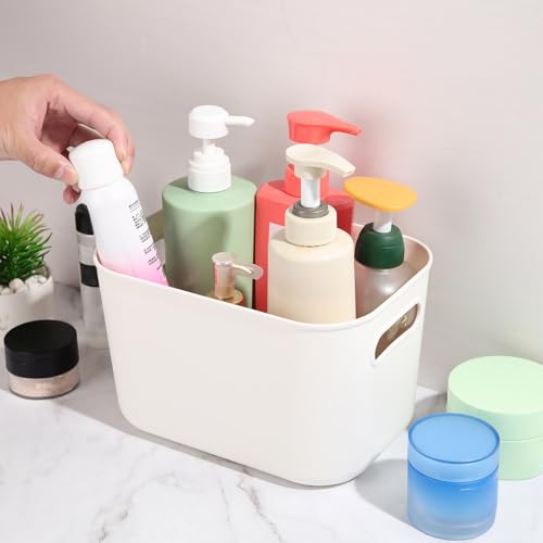 10 Pcs White Plastic Storage Bins 10 x 7 x 6 Inch (10 Count)