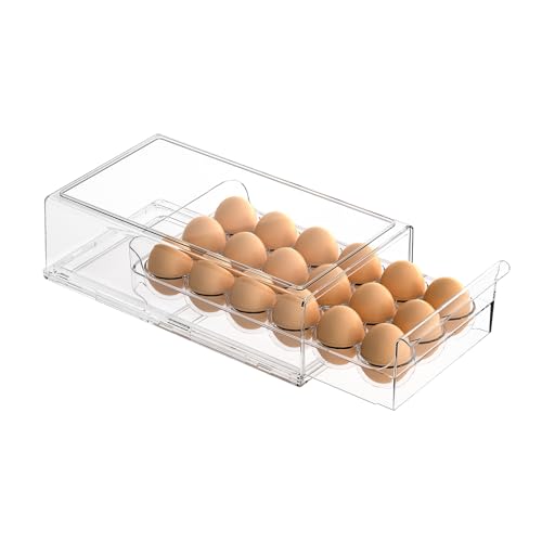 Egg Container for Refrigerator BPA Free Refrigerator Organizer Bins