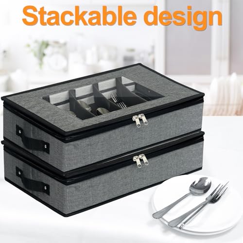 Silverware & Flatware Storage Organizer with Lid (2 Count)