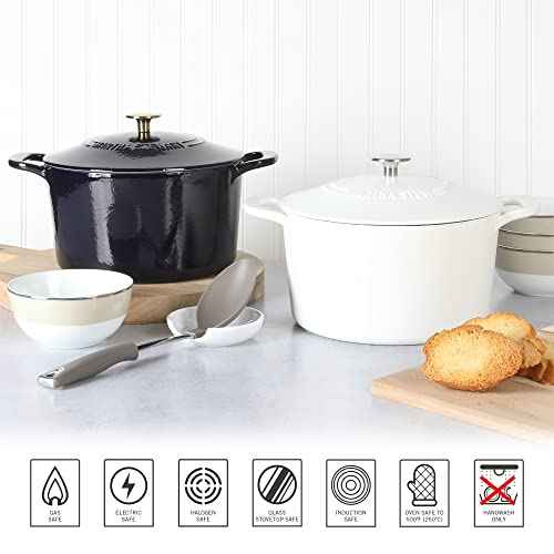 Gatwick 7 Quart Enamel Cast Iron Dutch Oven Pot with Lid