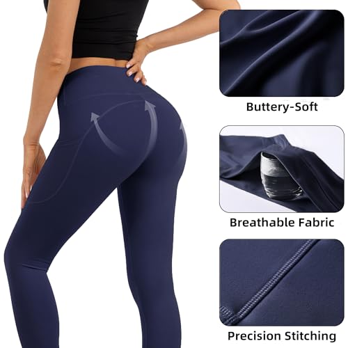 Butt Lifting High Waist Leggings for Women Buttery Soft Yoga Pants with Pockets Moisture