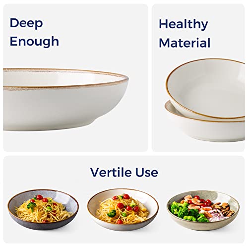 8.5’’ Ceramic Pasta Bowls Set of 4 (4 Count)