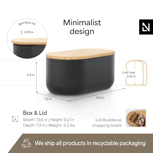 Bread Box I Metal bread box for long lasting freshness with non