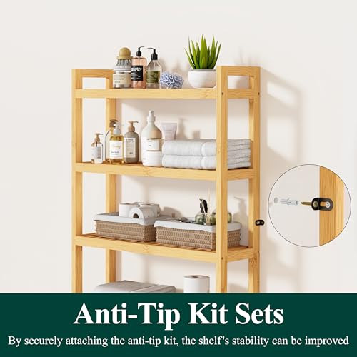 Bamboo Over The Toilet Storage Cabinet (4 Count)