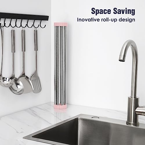 Roll Up Dish Drying Rack Over Sink