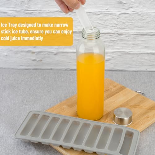 18 oz Glass Water Bottles with Stainless Steel Lids (12 Count)