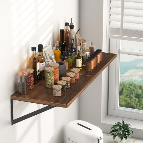 16W x 12D Deep Floating Shelves Set of 2 Walnut (2 Count)