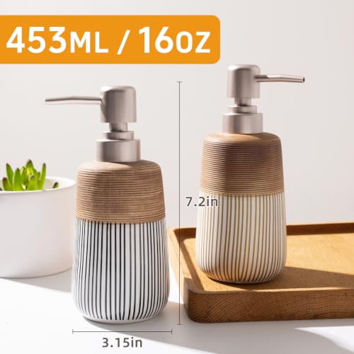 2 Pcs Ceramic Soap Dispenser Set