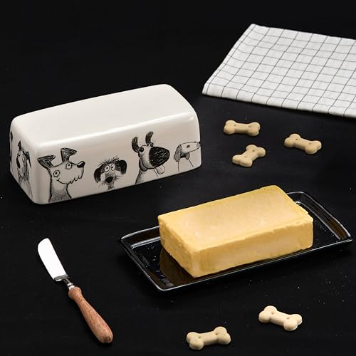 Doodle Pawtrait Ceramic Butter Dish with Lid