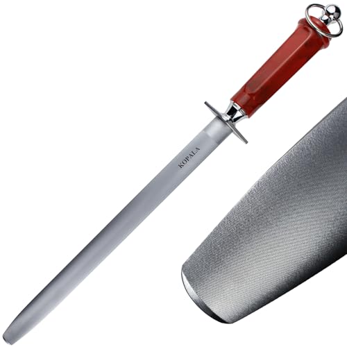 Sharpening Steel Knife Sharpener Rod Flat 10 IN Honing Steel for Knife