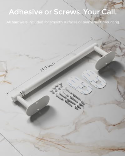 White Paper Towel Holder Under Cabinet Self Adhesive or Wall Mount