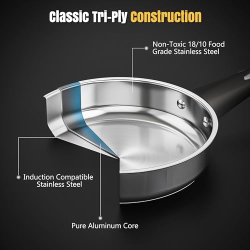 14 Piece Stainless Steel Cookware Set for Induction Stovetops