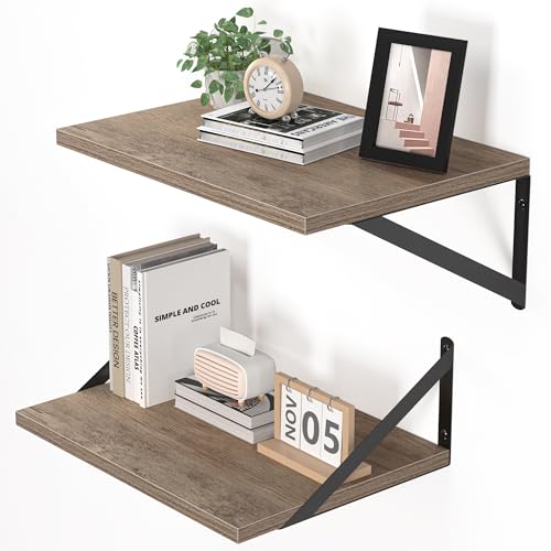 16W x 12D Deep Floating Shelves Set of 2 Grey (2 Count)