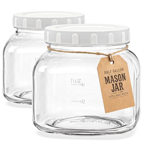 0.6Gal Airtight Glass Jar with Lid (2 Count)