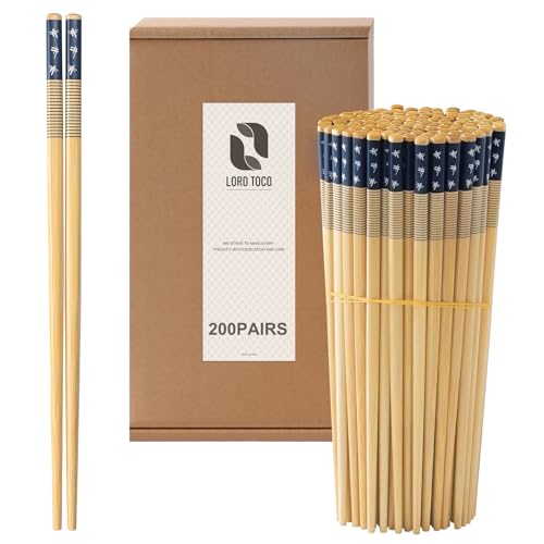 200 Pairs Bamboo Chopsticks Reusable (200 Count)
